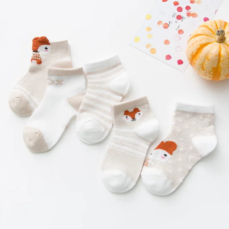 5Pairs/lot 0-2Y Infant Baby Socks Baby Socks for Girls Cotton Mesh Cute Newborn Boy Toddler Socks Baby Clothes Accessories