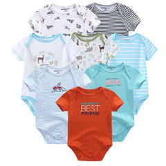 8 PCS/lot summer short sleeve baby boy bodysuit baby boy jumpsuit set ropa bebe baby boy clothes