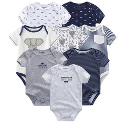 8 PCS/lot summer short sleeve baby boy bodysuit baby boy jumpsuit set ropa bebe baby boy clothes