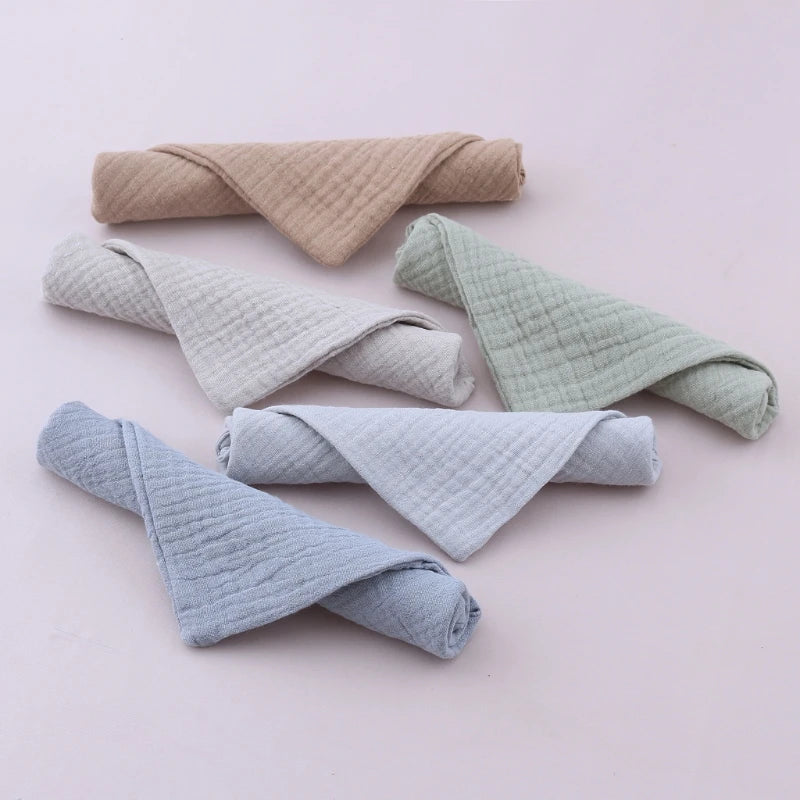 5PCS Soft Absorbent Gauze Cotton Baby Towels Wipe Face Cloths Towel Face Handkerchief Baby Bathing Feeding Washcloth