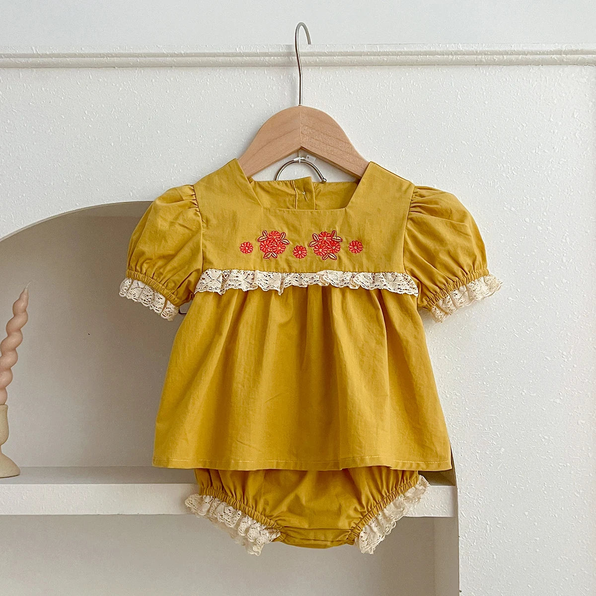 Baby Girls Clothes Set 2024 New Flower T-shirt+PP Shorts Summer Newborn Baby Girls Clothes Infant Baby Girls Clothing Suit