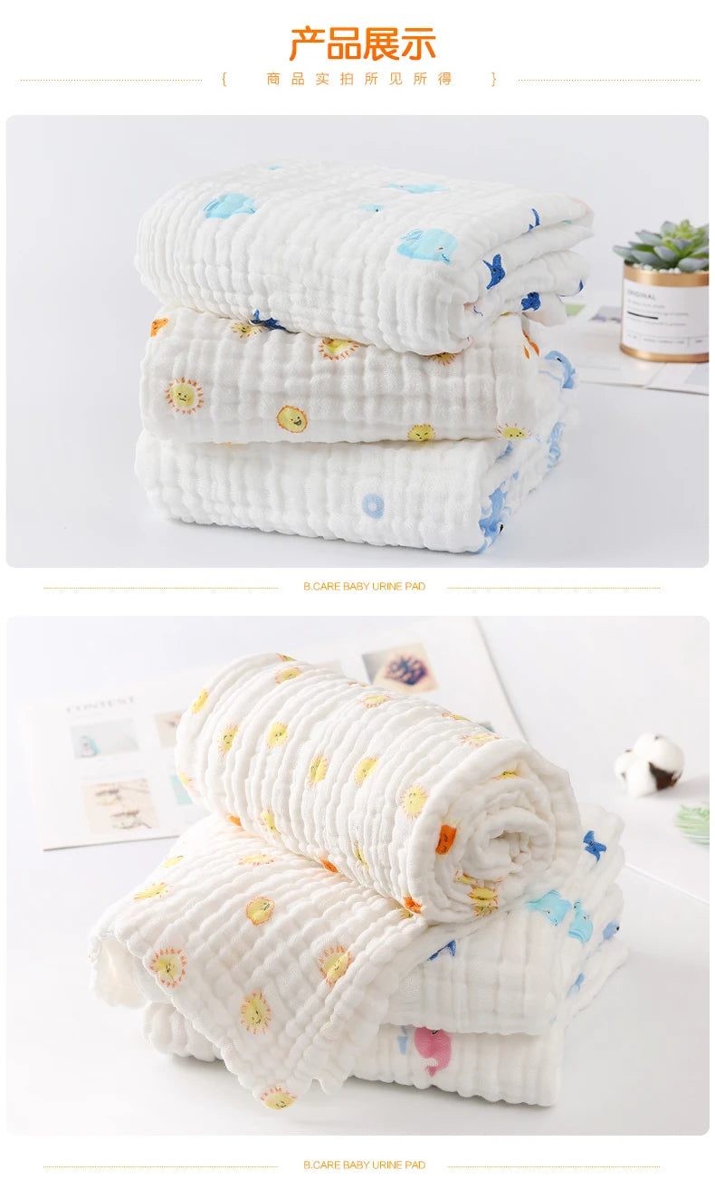 Cotton Baby Bath Towel Boys Girls Towel Blanket For Newborn Baby Bathrobe 6 Layers Gauze Washcloth Infant Swaddle