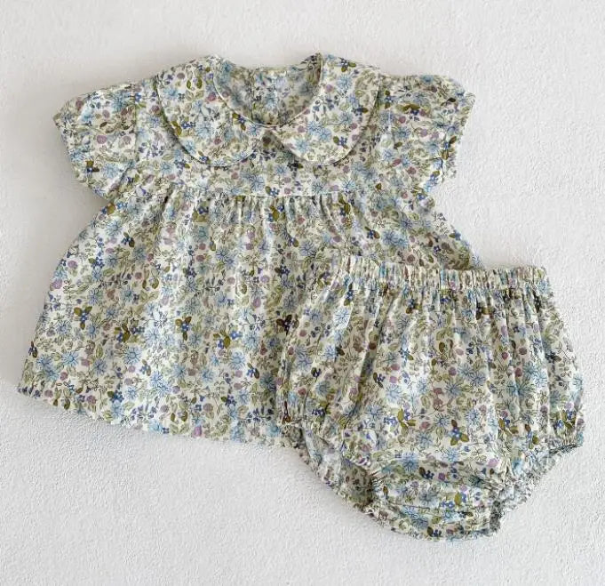 Baby Girls Clothes Set 2024 New Flower T-shirt+PP Shorts Summer Newborn Baby Girls Clothes Infant Baby Girls Clothing Suit