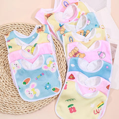 Random 5/8/10pcs Baby Cotton Babadores Burp Saliva Towel Cartoon Bibs Bandana Waterproof Boys Girls Accessories Clothing