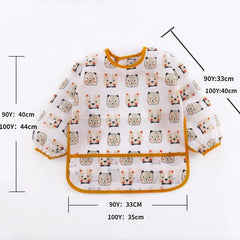 New Baby Bib Cartoon Toddler Waterproof Long Sleeve Child's Feeding Apron Baby Cute Art Smock Clothing Baby Stuff for 0-6 Years