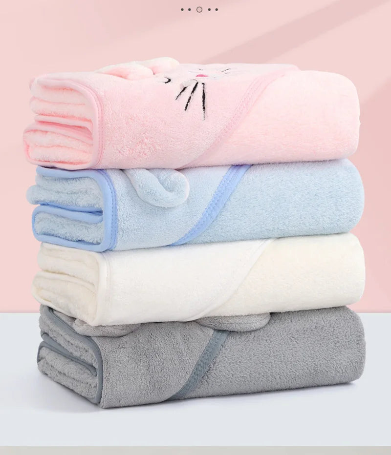 Cartoon Animal Baby Bath Towels Soft Newborn Hooded Towel Blanket Toddler Bathrobe Warm Sleeping Swaddle Wrap for Boys Girls