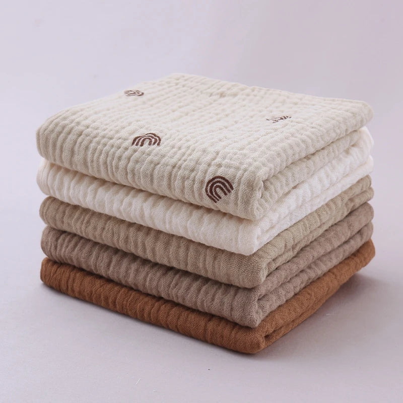 5PCS Soft Absorbent Gauze Cotton Baby Towels Wipe Face Cloths Towel Face Handkerchief Baby Bathing Feeding Washcloth