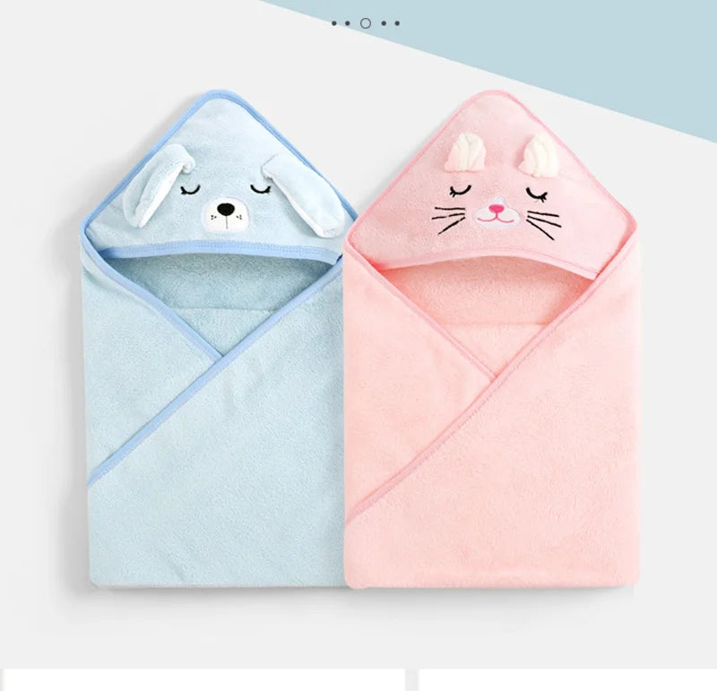 Cartoon Animal Baby Bath Towels Soft Newborn Hooded Towel Blanket Toddler Bathrobe Warm Sleeping Swaddle Wrap for Boys Girls