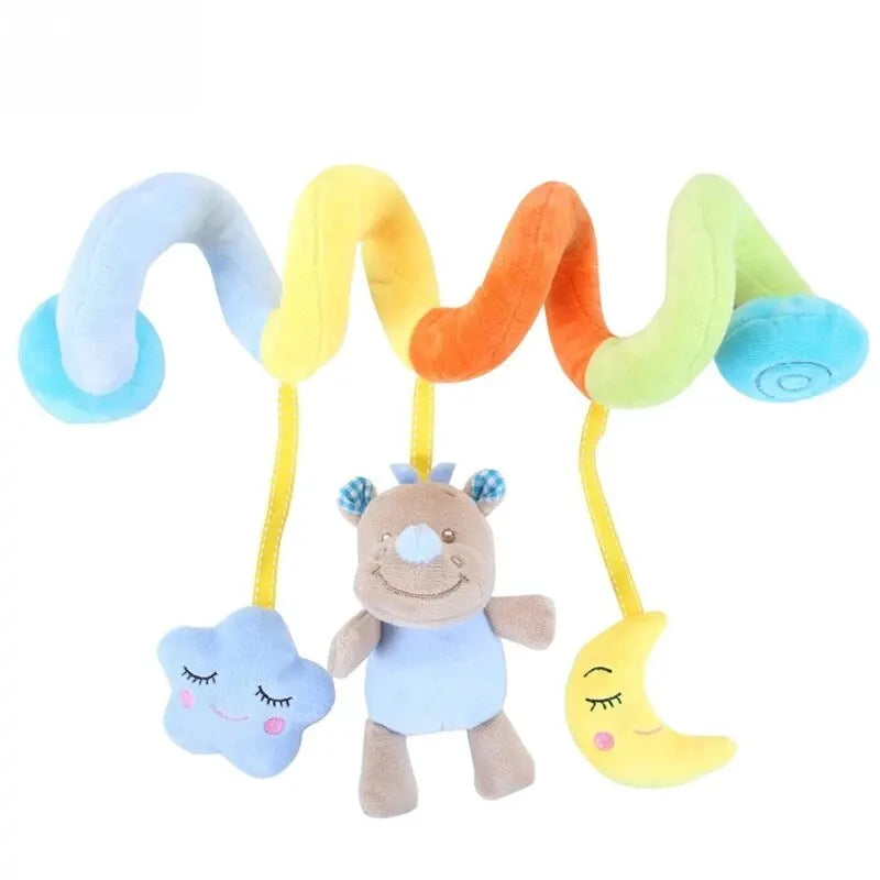 Cute Activity Musical Spiral Crib Stroller Car Seat Travel Hanging Toys Baby Boys Girls Rattles Toy