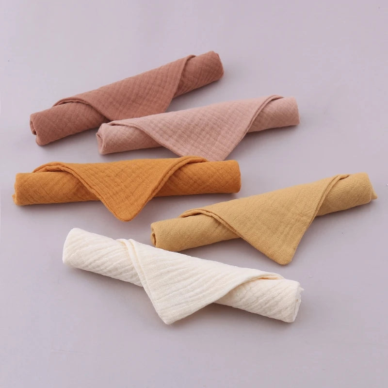 5PCS Soft Absorbent Gauze Cotton Baby Towels Wipe Face Cloths Towel Face Handkerchief Baby Bathing Feeding Washcloth