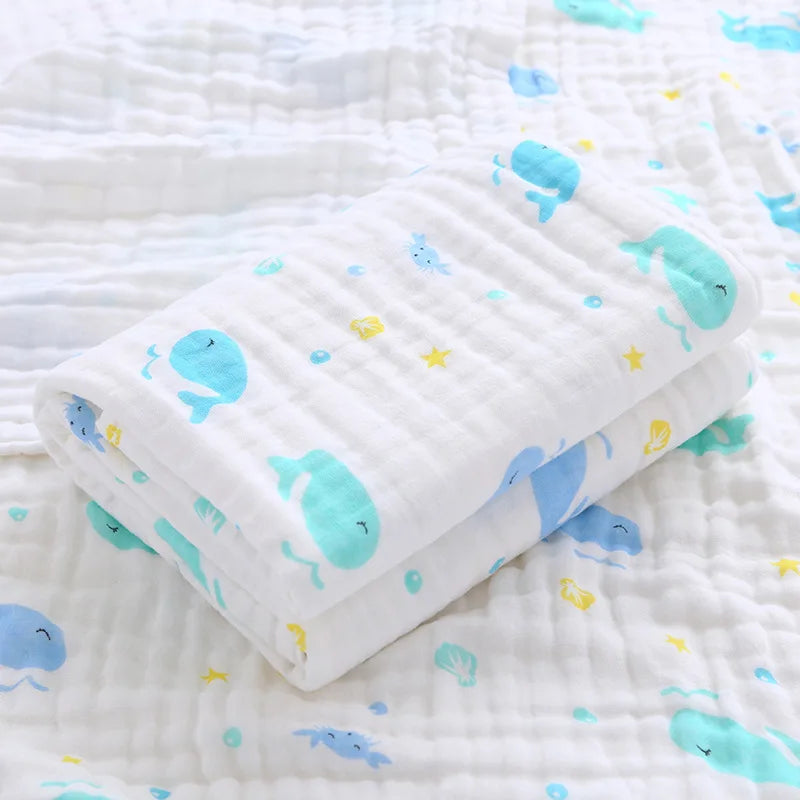 Cotton Baby Bath Towel Boys Girls Towel Blanket For Newborn Baby Bathrobe 6 Layers Gauze Washcloth Infant Swaddle