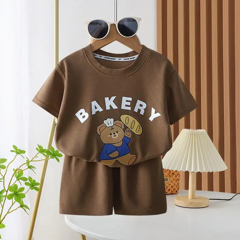 New Disney Baby Kids Clothes Set Mickey Mouse Print T-shirt+short Two Piece Fashion Children Girl Boy Tracksuit 100% Cotton Sets