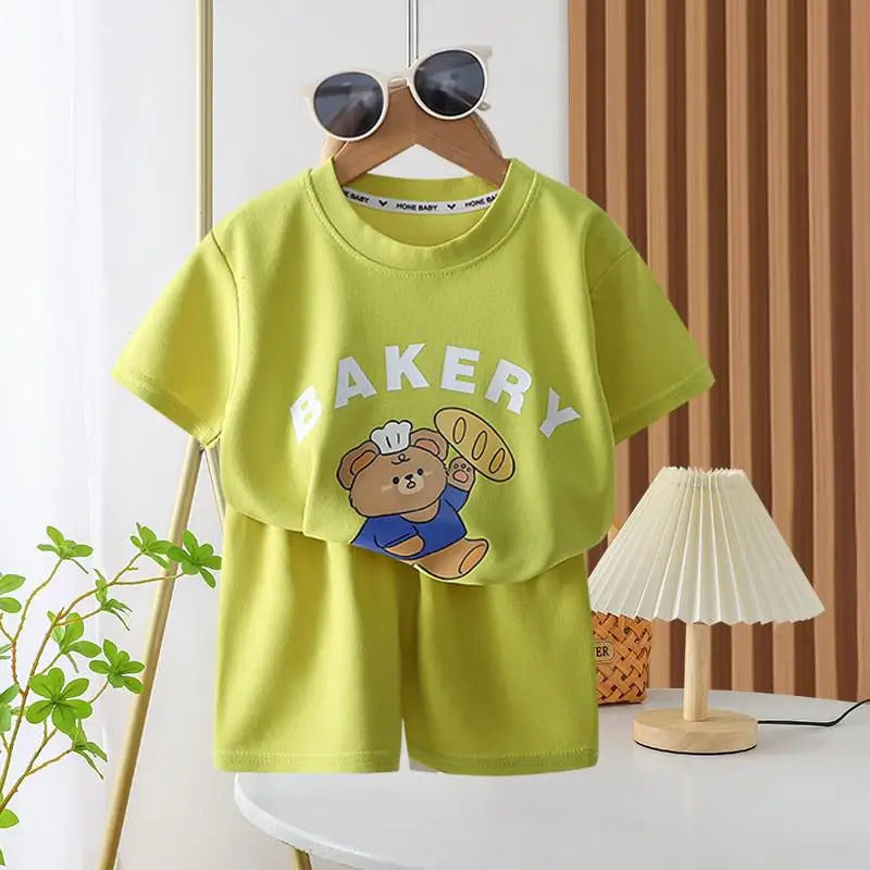New Disney Baby Kids Clothes Set Mickey Mouse Print T-shirt+short Two Piece Fashion Children Girl Boy Tracksuit 100% Cotton Sets