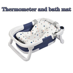 Real-time Temperature Silicone Baby Take A Bath Bathtub Non-Slip Foot Bath Bucket Folding Bathroom With Temperature Sensing