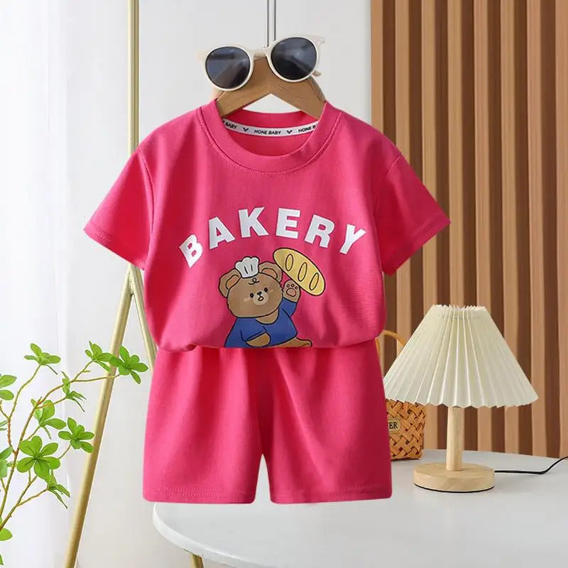New Disney Baby Kids Clothes Set Mickey Mouse Print T-shirt+short Two Piece Fashion Children Girl Boy Tracksuit 100% Cotton Sets