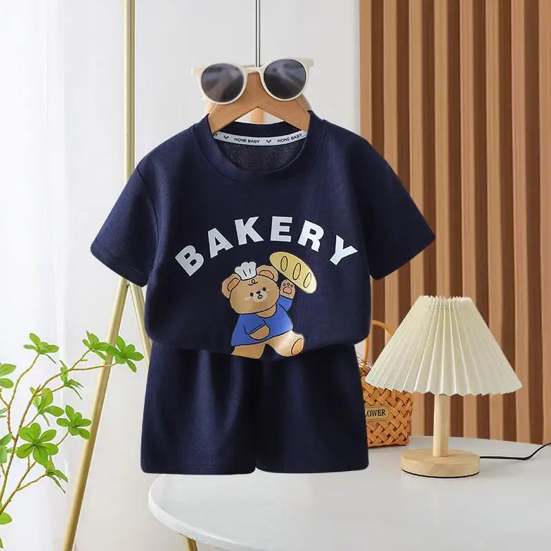 New Disney Baby Kids Clothes Set Mickey Mouse Print T-shirt+short Two Piece Fashion Children Girl Boy Tracksuit 100% Cotton Sets