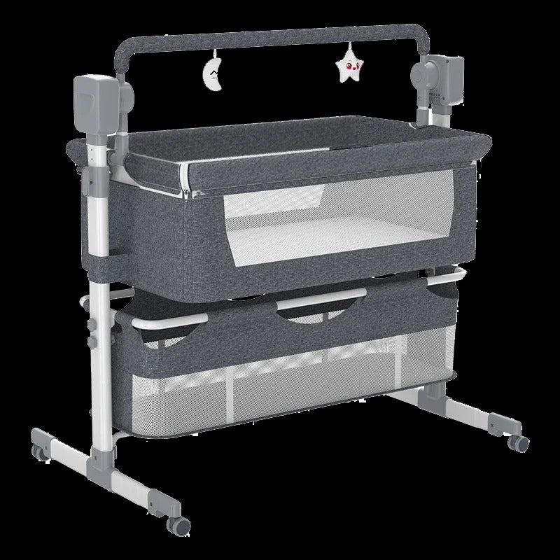 Electric Bluetooth Baby Crib Luxury Portable Baby Bed Baby Easy to Clean Travel Bed with Mattress Cradle for Newborns Infant Cot
