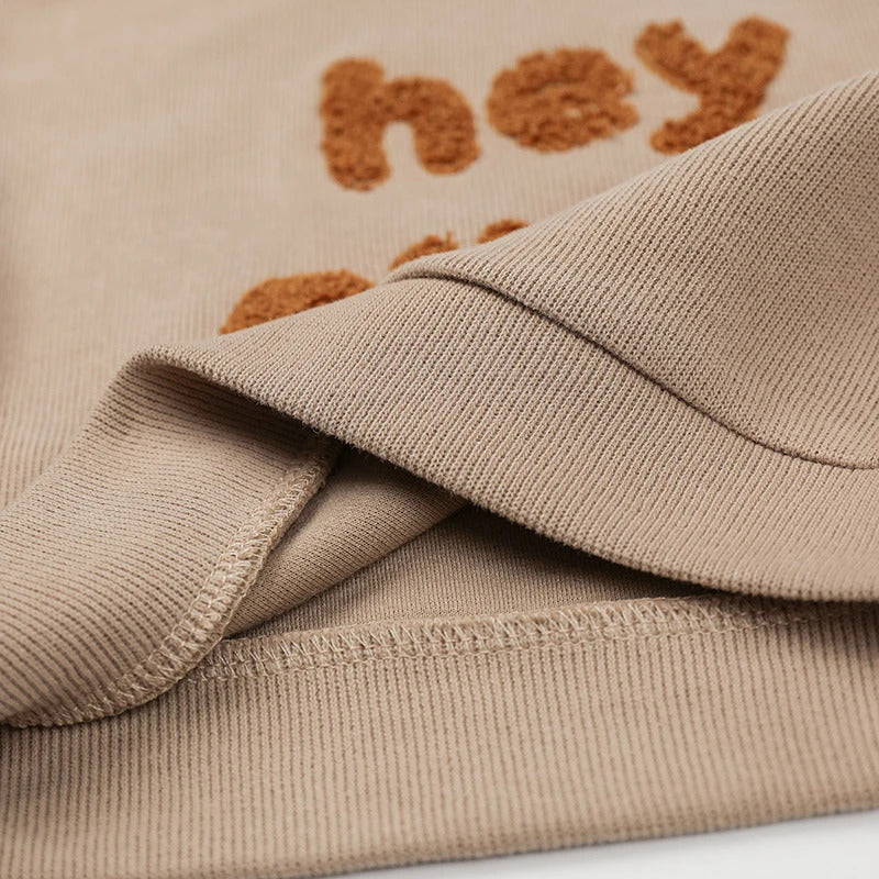 Spring Autumn Baby Boy Girls Sets 100% Cotton Toddler Clothing Hooray Letters Long Sleeved Sweatshirt Pants Infant 2pcs Outfits