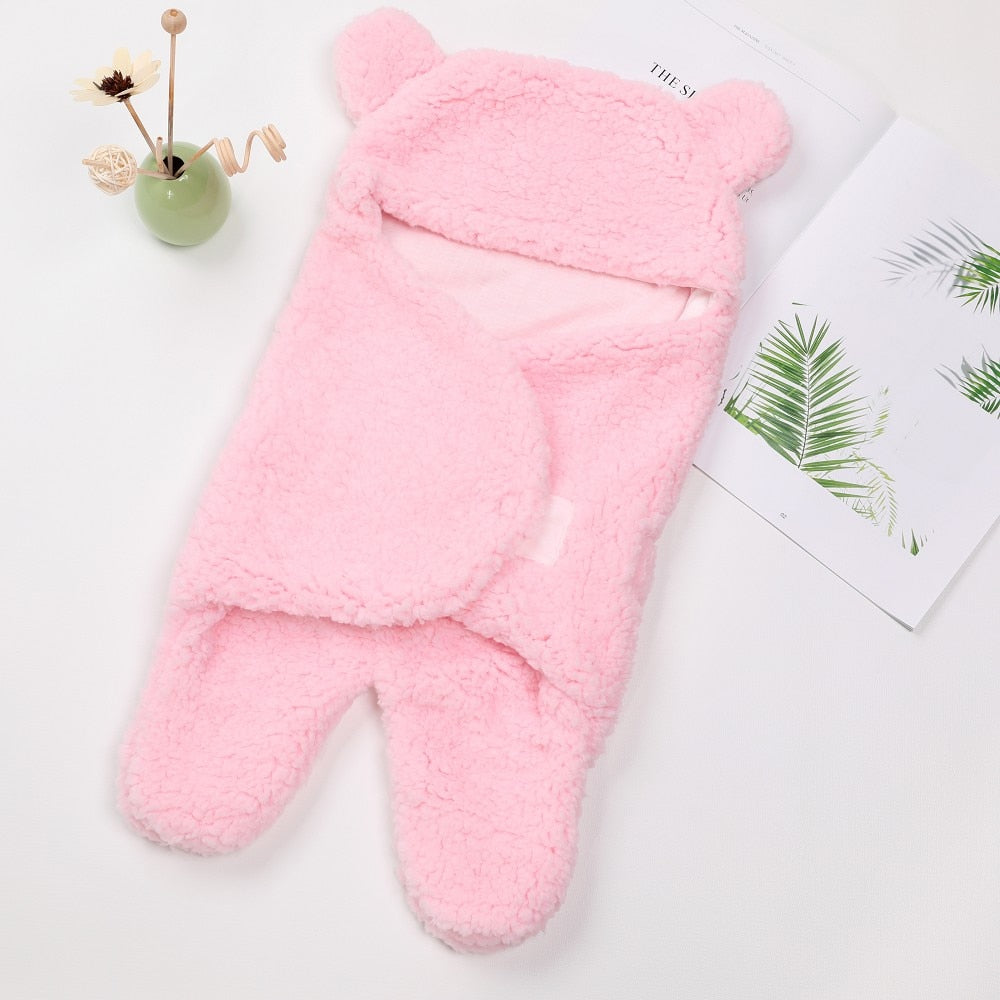 Baby Sleeping Bag Ultra-Soft Fluffy Fleece Newborn Receiving Blanket Infant Boys Girls Clothes Sleep Nursery Wrap Swaddle