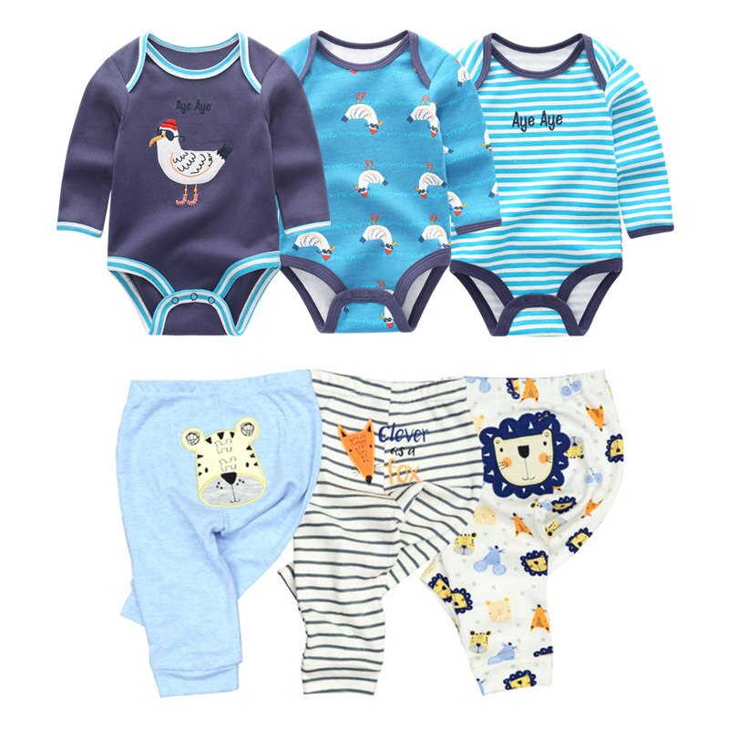 Cotton Baby Girl Clothes Bodysuits+Pants Baby Sets Newborn Clothing Sets Autumn Winter Baby Boy Clothes