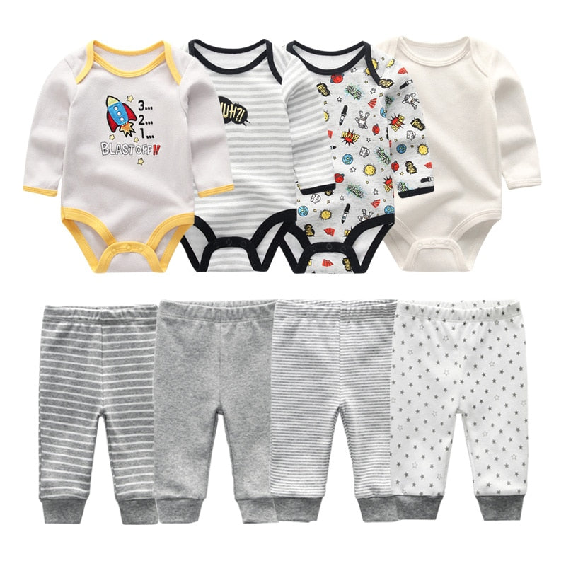 Cotton Baby Girl Clothes Bodysuits+Pants Baby Sets Newborn Clothing Sets Autumn Winter Baby Boy Clothes