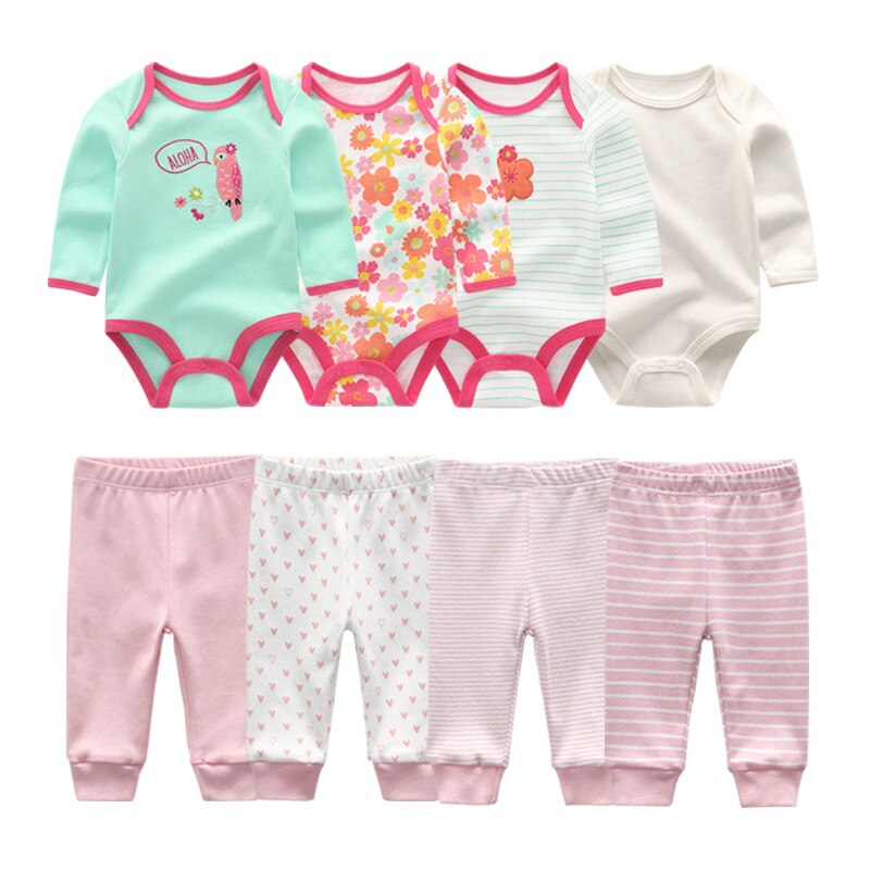 Cotton Baby Girl Clothes Bodysuits+Pants Baby Sets Newborn Clothing Sets Autumn Winter Baby Boy Clothes