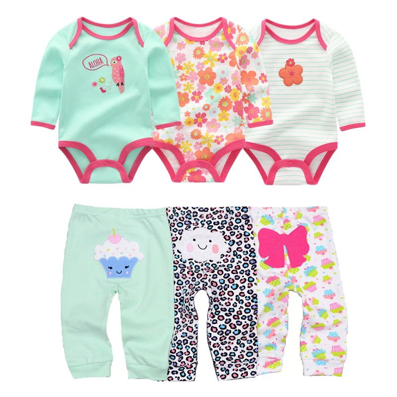 Cotton Baby Girl Clothes Bodysuits+Pants Baby Sets Newborn Clothing Sets Autumn Winter Baby Boy Clothes