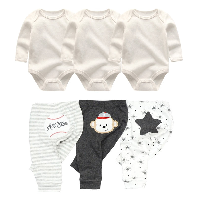 Cotton Baby Girl Clothes Bodysuits+Pants Baby Sets Newborn Clothing Sets Autumn Winter Baby Boy Clothes