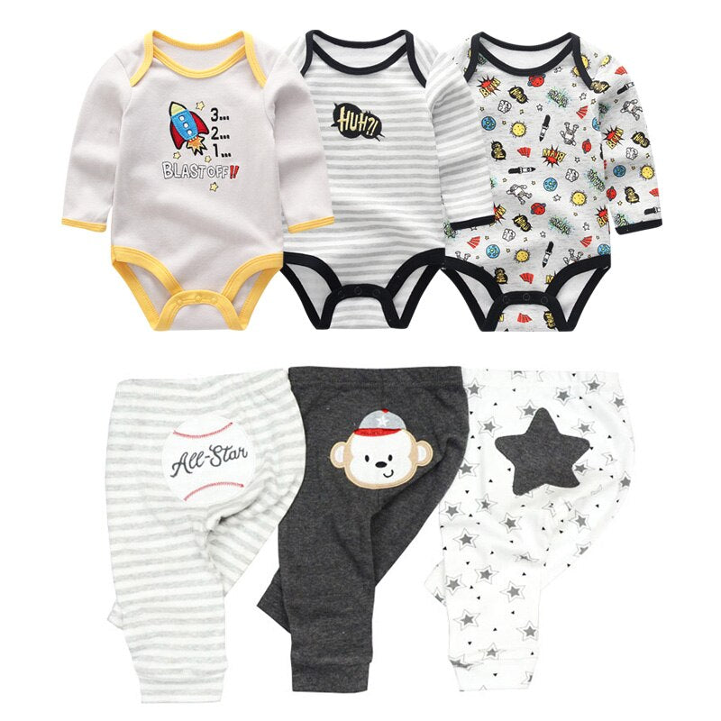 Cotton Baby Girl Clothes Bodysuits+Pants Baby Sets Newborn Clothing Sets Autumn Winter Baby Boy Clothes