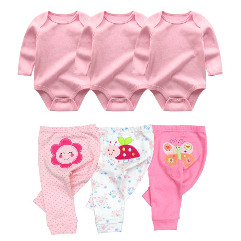 Cotton Baby Girl Clothes Bodysuits+Pants Baby Sets Newborn Clothing Sets Autumn Winter Baby Boy Clothes