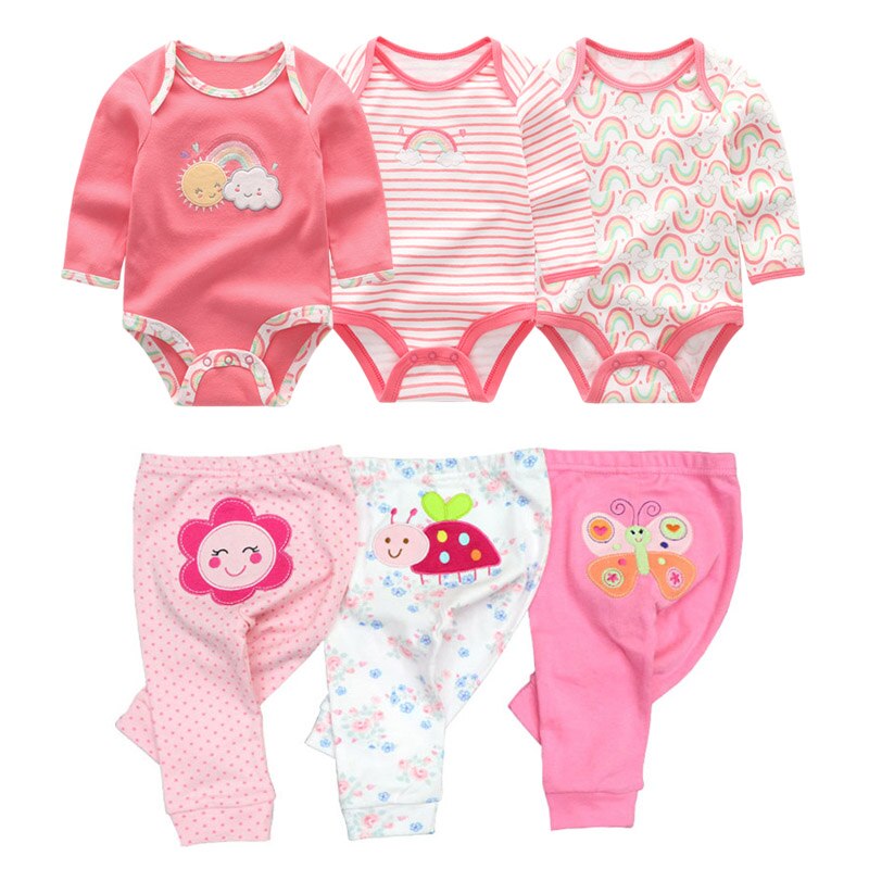 Cotton Baby Girl Clothes Bodysuits+Pants Baby Sets Newborn Clothing Sets Autumn Winter Baby Boy Clothes