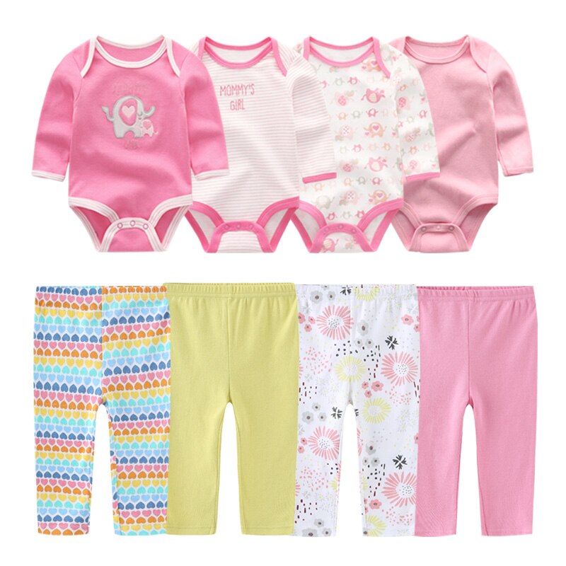 Cotton Baby Girl Clothes Bodysuits+Pants Baby Sets Newborn Clothing Sets Autumn Winter Baby Boy Clothes