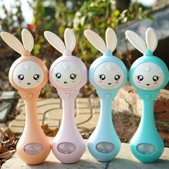 Baby Music Flashing Rattle Toys Rabbit Teether Hand Bells Mobile Infant Stop Weep Tear Rattles Newborn Early Educational Toy 0-36 months