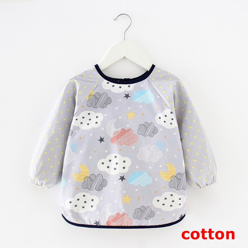 Baby Items Baby Bibs Cotton Waterproof Infant Bib Full Sleeve Gown Children Long Sleeve Apron Coverall Feeding Drawing Bibs