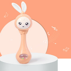 Baby Music Flashing Rattle Toys Rabbit Teether Hand Bells Mobile Infant Stop Weep Tear Rattles Newborn Early Educational Toy 0-36 months