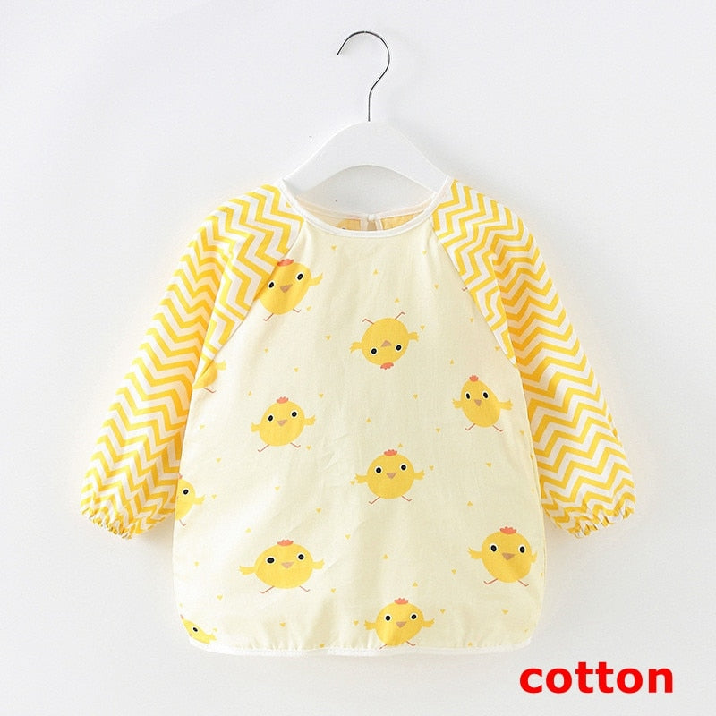 Baby Items Baby Bibs Cotton Waterproof Infant Bib Full Sleeve Gown Children Long Sleeve Apron Coverall Feeding Drawing Bibs