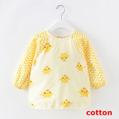 Baby Items Baby Bibs Cotton Waterproof Infant Bib Full Sleeve Gown Children Long Sleeve Apron Coverall Feeding Drawing Bibs