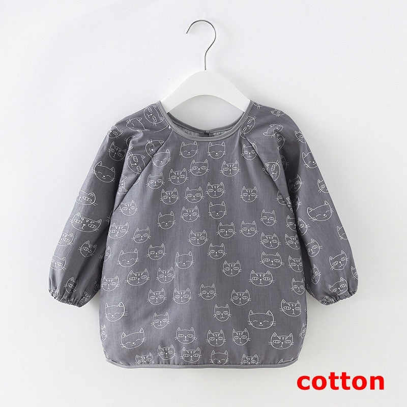 Baby Items Baby Bibs Cotton Waterproof Infant Bib Full Sleeve Gown Children Long Sleeve Apron Coverall Feeding Drawing Bibs